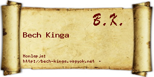 Bech Kinga névjegykártya