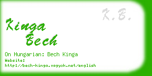 kinga bech business card